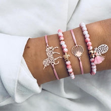 Load image into Gallery viewer, Boho Rose Map Bracelets &amp; Bangles for Women Bohemian Round Beaded Charm Bracelet Set Fashion Multilayer Accessories 2019 Bijoux