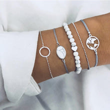 Load image into Gallery viewer, Boho Rose Map Bracelets &amp; Bangles for Women Bohemian Round Beaded Charm Bracelet Set Fashion Multilayer Accessories 2019 Bijoux