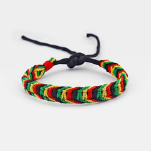 Load image into Gallery viewer, 1pcs Rasta Friendship Bracelet Wristband Cotton Silk Reggae Jamaica Surfer Boho Adjustable Jewellery