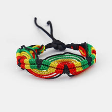 Load image into Gallery viewer, 1pcs Rasta Friendship Bracelet Wristband Cotton Silk Reggae Jamaica Surfer Boho Adjustable Jewellery