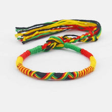 Load image into Gallery viewer, 1pcs Rasta Friendship Bracelet Wristband Cotton Silk Reggae Jamaica Surfer Boho Adjustable Jewellery