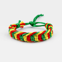 Load image into Gallery viewer, 1pcs Rasta Friendship Bracelet Wristband Cotton Silk Reggae Jamaica Surfer Boho Adjustable Jewellery