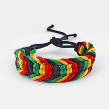 Load image into Gallery viewer, 1pcs Rasta Friendship Bracelet Wristband Cotton Silk Reggae Jamaica Surfer Boho Adjustable Jewellery