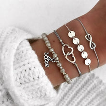 Load image into Gallery viewer, DIEZI 12 Style Bohemian Handmade Heart Tassel Shell Bracelet Sets Women 2019 New Rope Chain Bracelets Jewelry Christmas Gift