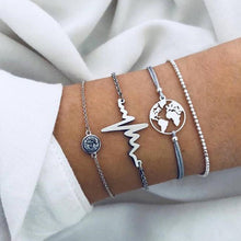 Load image into Gallery viewer, DIEZI 12 Style Bohemian Handmade Heart Tassel Shell Bracelet Sets Women 2019 New Rope Chain Bracelets Jewelry Christmas Gift