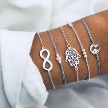 Load image into Gallery viewer, DIEZI 12 Style Bohemian Handmade Heart Tassel Shell Bracelet Sets Women 2019 New Rope Chain Bracelets Jewelry Christmas Gift