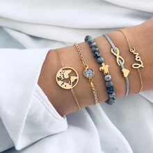 Load image into Gallery viewer, DIEZI 12 Style Bohemian Handmade Heart Tassel Shell Bracelet Sets Women 2019 New Rope Chain Bracelets Jewelry Christmas Gift