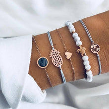 Load image into Gallery viewer, DIEZI 12 Style Bohemian Handmade Heart Tassel Shell Bracelet Sets Women 2019 New Rope Chain Bracelets Jewelry Christmas Gift