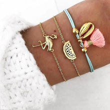 Load image into Gallery viewer, DIEZI 12 Style Bohemian Handmade Heart Tassel Shell Bracelet Sets Women 2019 New Rope Chain Bracelets Jewelry Christmas Gift